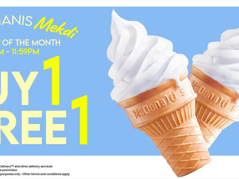 McDonald’s Malaysia Offers Buy-One-Free-One Sundae Cone on the 15th of Every Month